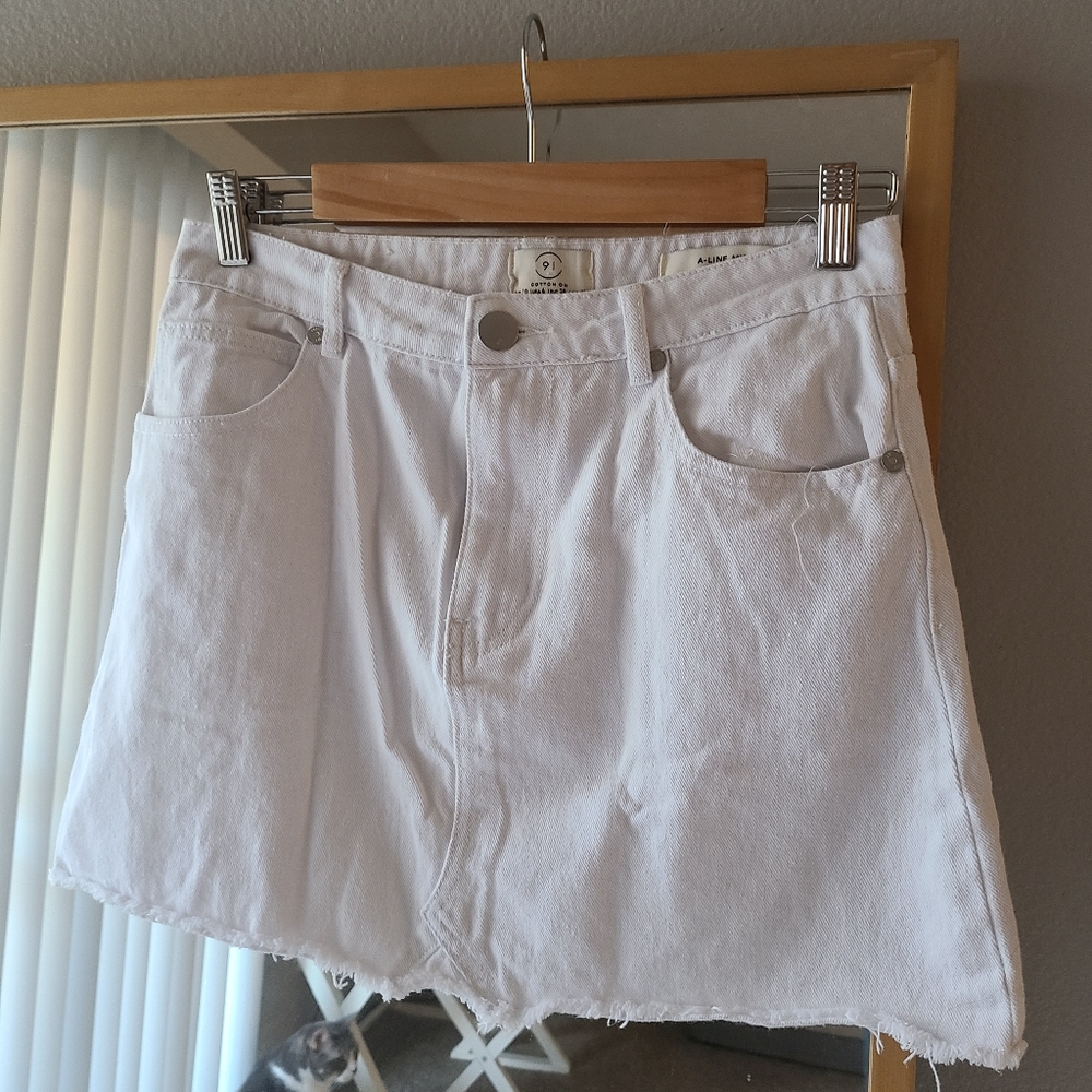 Cotton On White Denim Skirt